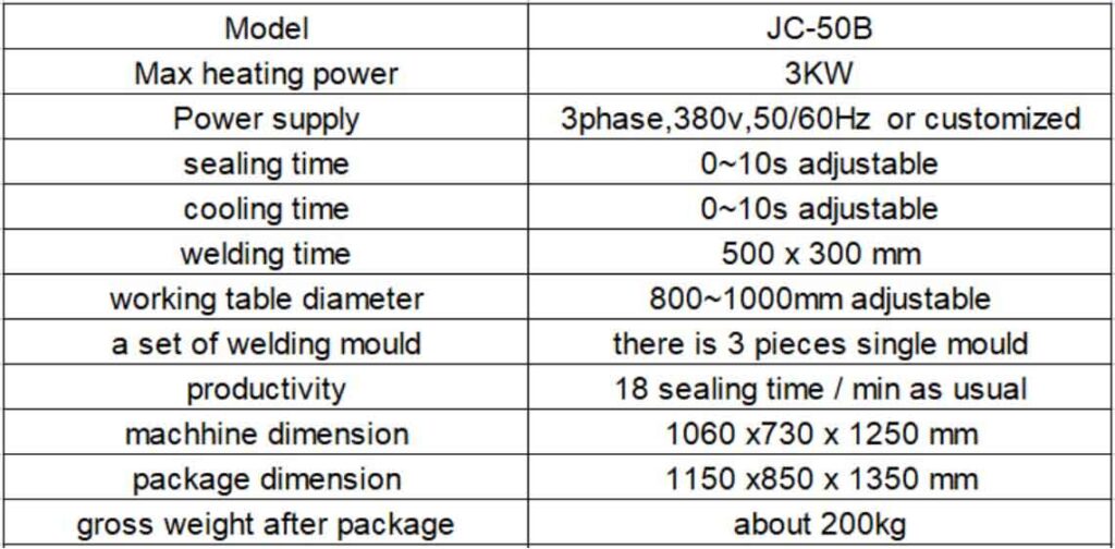 heat plate blister paper sealing machine 50B specifications